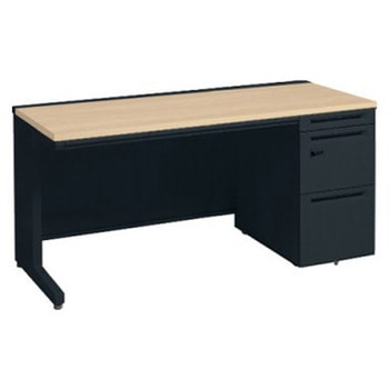 アドバンス 右片袖 中央引出し付(A3対応) 標準タイプ ダイヤル錠タイプ L脚 オカムラ(岡村製作所)