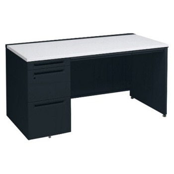 アドバンス 左片袖 中央引出し付(A3対応) コンセント対応タイプ パネル脚 オカムラ(岡村製作所)