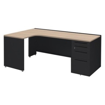 アドバンス L型左用右片袖4段引出無 配線カバー標準タイプ オカムラ(岡村製作所)