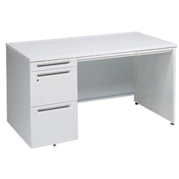 アドバンス 左片袖 中央引出し付(A3対応) コンセント対応タイプ パネル脚 オカムラ(岡村製作所)