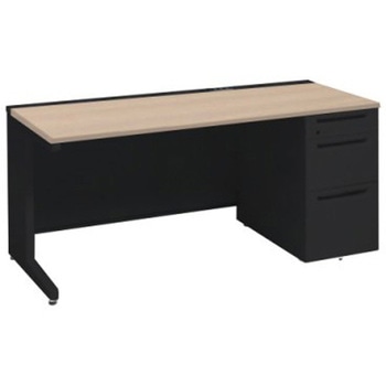 アドバンス 右片袖3段B5 中央引出し無 コンセント対応タイプ L脚 オカムラ(岡村製作所)