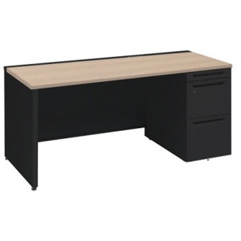 アドバンス 右片袖 中央引出し無 コンセント対応タイプ パネル脚 オカムラ(岡村製作所)