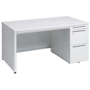 アドバンス 右片袖 中央引出し付(A3対応) コンセント対応タイプ パネル脚 オカムラ(岡村製作所)