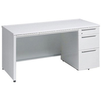 アドバンス 右片袖3段B5 中央引出し付(A3対応) コンセント対応タイプ パネル脚 オカムラ(岡村製作所)