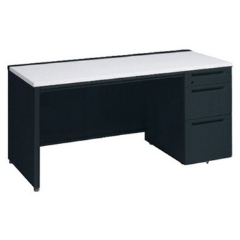 アドバンス 右片袖3段B5 中央引出し付(A3対応) 標準タイプ パネル脚 オカムラ(岡村製作所)