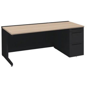 アドバンス 右片袖 中央引出し無 コンセント対応タイプ L脚 オカムラ(岡村製作所)