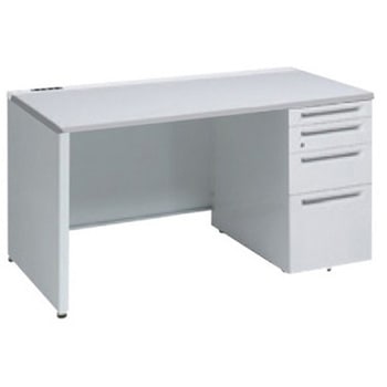 アドバンス 右片袖4段 中央引出し無 コンセント対応タイプ パネル脚 オカムラ(岡村製作所)