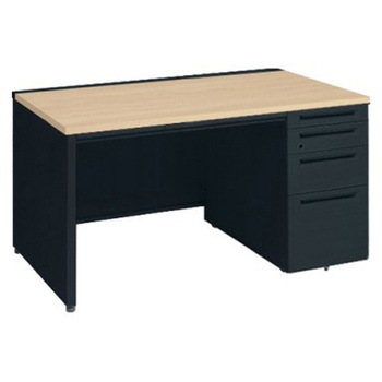 アドバンス 右片袖4段 中央引出し付(A3対応) コンセント対応タイプ パネル脚 オカムラ(岡村製作所)