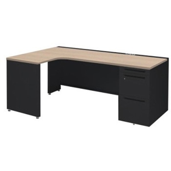 アドバンス L型左用右片袖3段引出無 配線カバーコンセント対応タイプ オカムラ(岡村製作所)