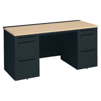 アドバンス 両袖机 中央引出し付(A3対応) コンセント対応タイプ オカムラ(岡村製作所)