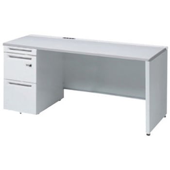 アドバンス 左片袖 中央引出し無 コンセント対応 ダイヤル錠タイプ パネル脚 オカムラ(岡村製作所)