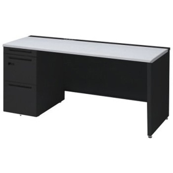 アドバンス 左片袖 中央引出し無 コンセント対応 ダイヤル錠タイプ パネル脚 オカムラ(岡村製作所)