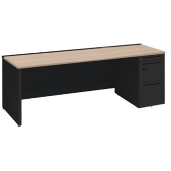 アドバンス 右片袖 中央引出し無 コンセント対応 ダイヤル錠タイプ パネル脚 オカムラ(岡村製作所)