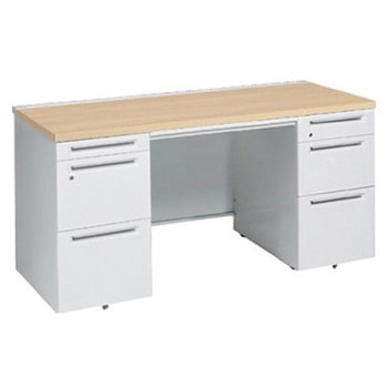 アドバンス 両袖机 3段B5 中央引出し付(A3対応) スタンダードタイプ オカムラ(岡村製作所)