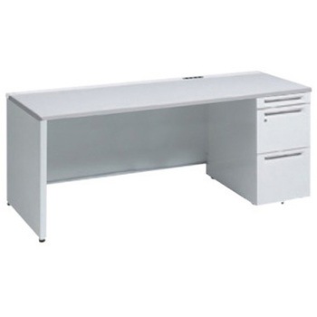 アドバンス 右片袖 中央引出し無 コンセント対応タイプ パネル脚 オカムラ(岡村製作所)