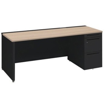 アドバンス 右片袖 中央引出し無 コンセント対応タイプ パネル脚 オカムラ(岡村製作所)