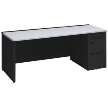 アドバンス 右片袖 中央引出し無 コンセント対応 ダイヤル錠タイプ パネル脚 オカムラ(岡村製作所)