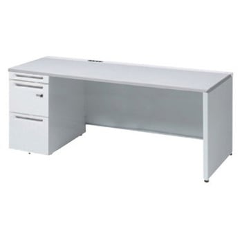 アドバンス 左片袖 中央引出し無 コンセント対応 ダイヤル錠タイプ パネル脚 オカムラ(岡村製作所)