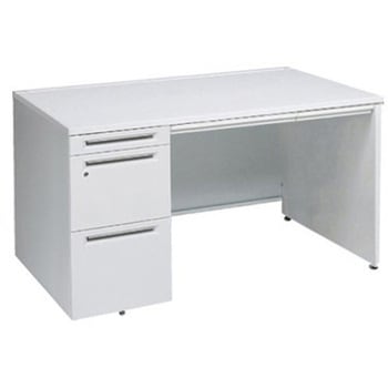 アドバンス 左片袖 中央引出し付(A3対応) コンセント対応タイプ パネル脚 オカムラ(岡村製作所)