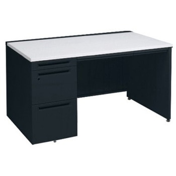 アドバンス 左片袖 中央引出し付(A3対応) コンセント対応タイプ パネル脚 オカムラ(岡村製作所)