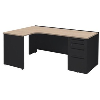 アドバンス L型左用右片袖4段引出無 配線カバー標準タイプ オカムラ(岡村製作所)