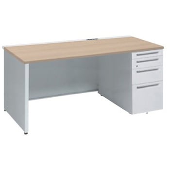 アドバンス 右片袖4段 中央引出し無 コンセント対応タイプ パネル脚 オカムラ(岡村製作所)