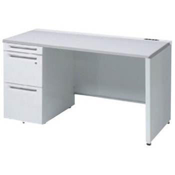 アドバンス 左片袖 中央引出し無 コンセント対応タイプ パネル脚 オカムラ(岡村製作所)