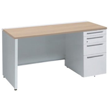 アドバンス 右片袖4段 中央引出し無 標準タイプ パネル脚 オカムラ(岡村製作所)