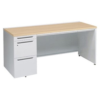 アドバンス 左片袖 中央引出し付(A3対応) コンセント対応タイプ パネル脚 オカムラ(岡村製作所)