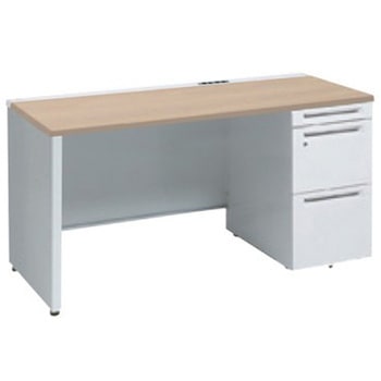 アドバンス 右片袖 中央引出し無 コンセント対応タイプ パネル脚 オカムラ(岡村製作所)