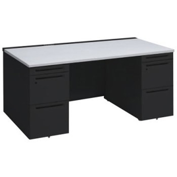 アドバンス 両袖机 中央引出し無 コンセント対応タイプ オカムラ(岡村製作所)