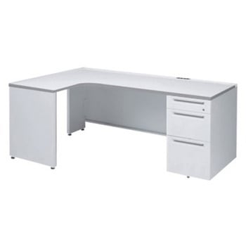 アドバンス L型左用右片袖3段B5引出無 配線カバーコンセント対応タイプ オカムラ(岡村製作所)