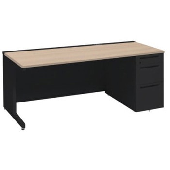 アドバンス 右片袖3段B5 中央引出し無 コンセント対応タイプ L脚 オカムラ(岡村製作所)