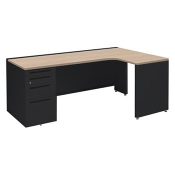 アドバンス L型右用左片袖4段引出無 配線カバー標準タイプ オカムラ(岡村製作所)