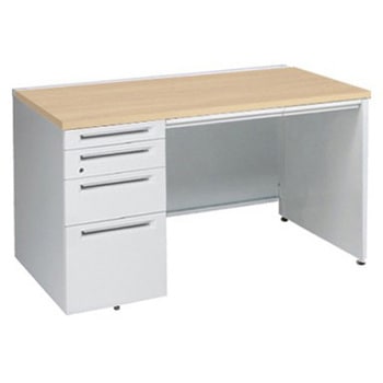 アドバンス 左片袖4段 中央引出し付(A3対応) コンセント対応タイプ パネル脚 オカムラ(岡村製作所)