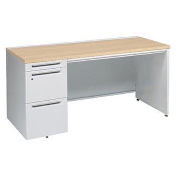 アドバンス 左片袖 中央引出し付(A3対応) コンセント対応タイプ パネル脚 オカムラ(岡村製作所)