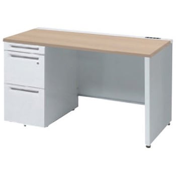 アドバンス 左片袖 中央引出し無 コンセント対応タイプ パネル脚 オカムラ(岡村製作所)