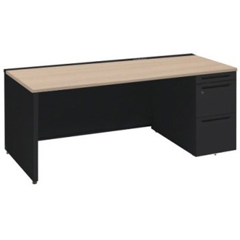 アドバンス 右片袖 中央引出し無 コンセント対応タイプ パネル脚 オカムラ(岡村製作所)