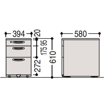 SDワゴン 3段A4ファイル引出し オカムラ(岡村製作所)