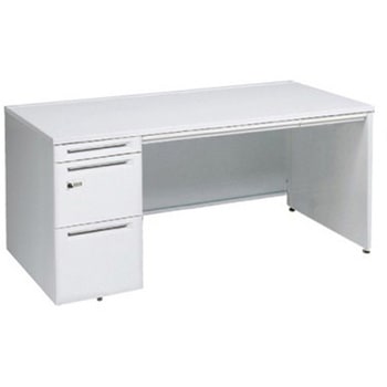 アドバンス 左片袖 中央引出し付(A3対応) コンセント対応タイプ ダイヤル錠タイプ パネル脚 オカムラ(岡村製作所)