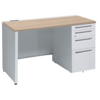 アドバンス 右片袖4段 中央引出し無 コンセント対応タイプ パネル脚 オカムラ(岡村製作所)