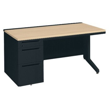 アドバンス 左片袖3段B5 中央引出し付(A3対応) コンセント対応タイプ L脚 オカムラ(岡村製作所)