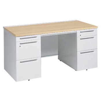 アドバンス 両袖机 3段B5 中央引出し付(A3対応) スタンダードタイプ オカムラ(岡村製作所)