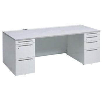 アドバンス 両袖机 4段 中央引出し無 コンセント対応タイプ オカムラ(岡村製作所)