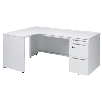 アドバンス L型左用右片袖3段引出付(A3対応) 配線カバーコンセント対応タイプ ダイヤル錠 オカムラ(岡村製作所)