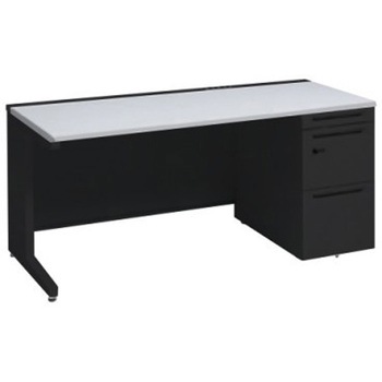 アドバンス 右片袖 中央引出し無 コンセント対応 ダイヤル錠タイプ L脚 オカムラ(岡村製作所)