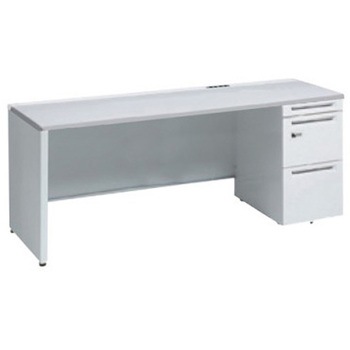 アドバンス 右片袖 中央引出し無 コンセント対応 ダイヤル錠タイプ パネル脚 オカムラ(岡村製作所)