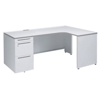 アドバンス L型右用左片袖3段引出無 配線カバーコンセント対応タイプ オカムラ(岡村製作所)