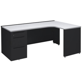 アドバンス L型右用左片袖3段B5引出無 配線カバー標準タイプ オカムラ(岡村製作所)