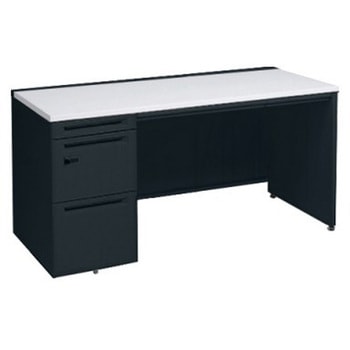 アドバンス 左片袖 中央引出し付(A3対応) コンセント対応タイプ ダイヤル錠タイプ パネル脚 オカムラ(岡村製作所)